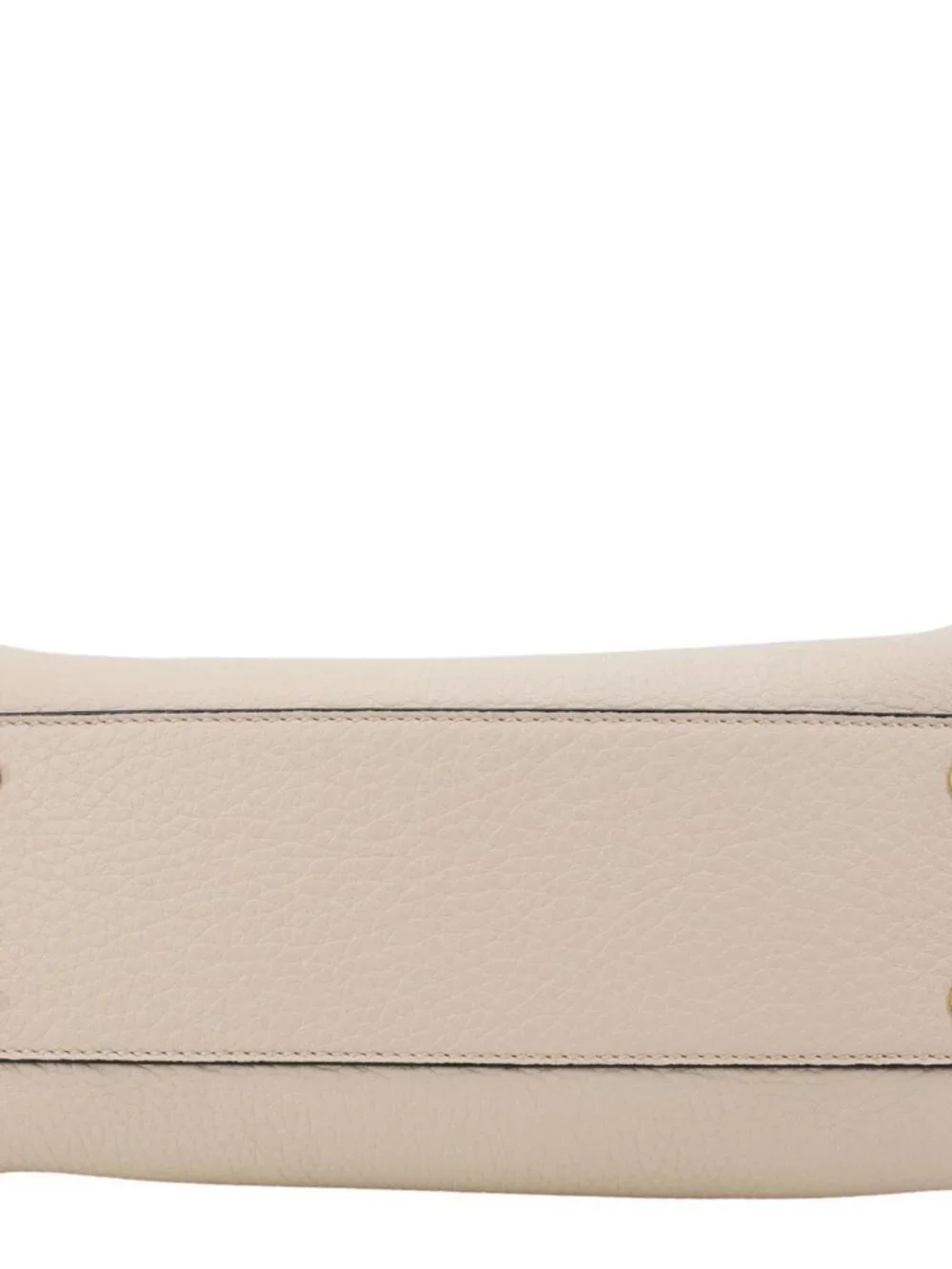 Fendi Peekaboo Selleria Mini Cuoio Romano Leather Satchel Bag Beige